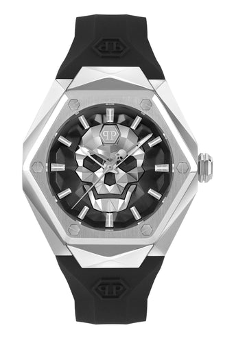 Philipp Plein Herren Uhr Analog Quarz THE $KULL SPIKES PWPWA0124 Silikon