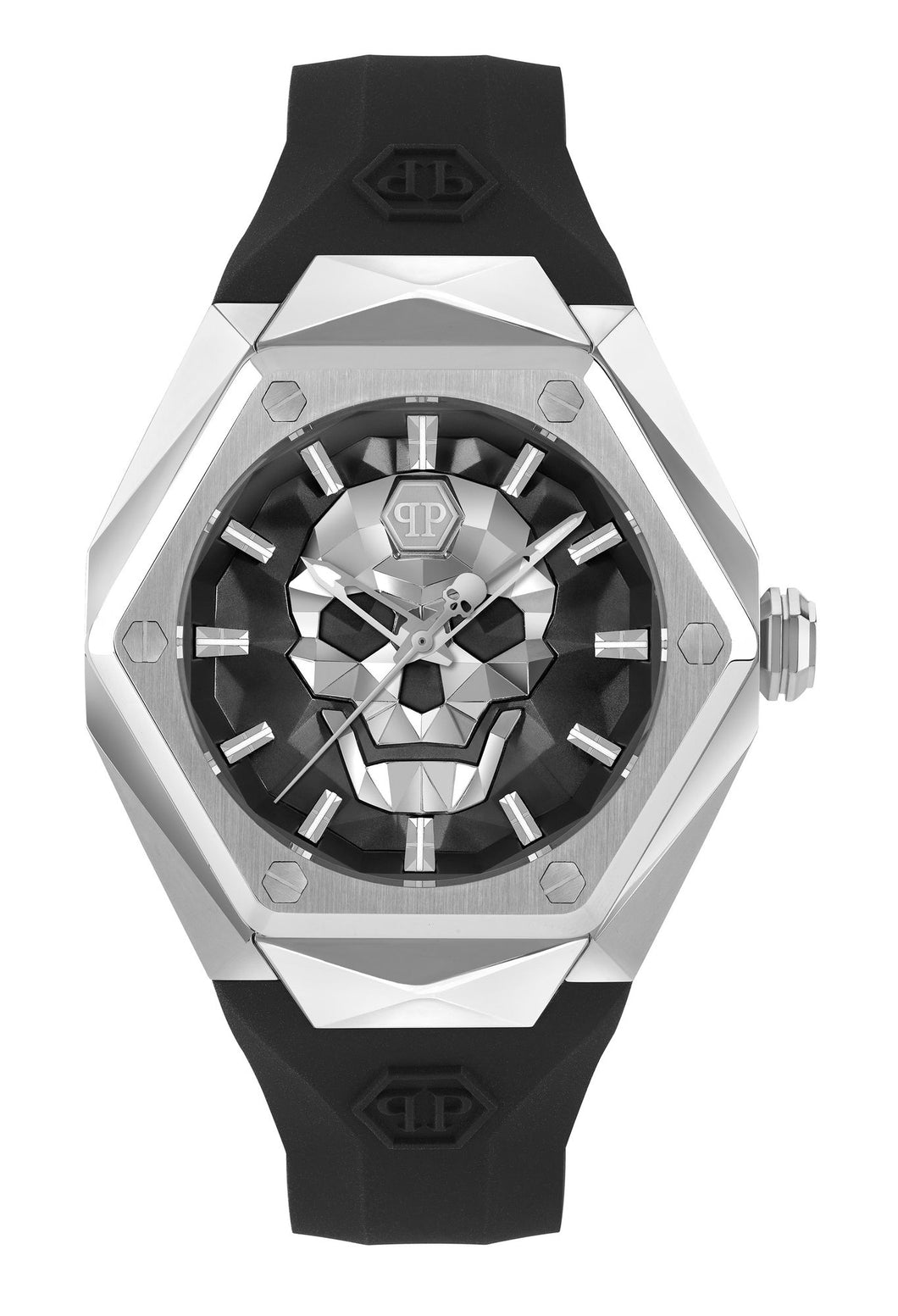 Philipp Plein Herren Uhr Analog Quarz THE $KULL SPIKES PWPWA0124 Silikon