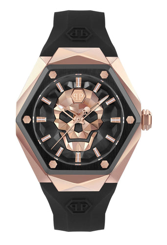 Philipp Plein Herren Uhr Analog Quarz THE $KULL SPIKES PWPWA0124 Silikon
