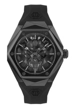 Laden Sie das Bild in den Galerie-Viewer, Philipp Plein Herren Uhr Analog Quarz THE $KULL SPIKES PWPWA0324 Silikon