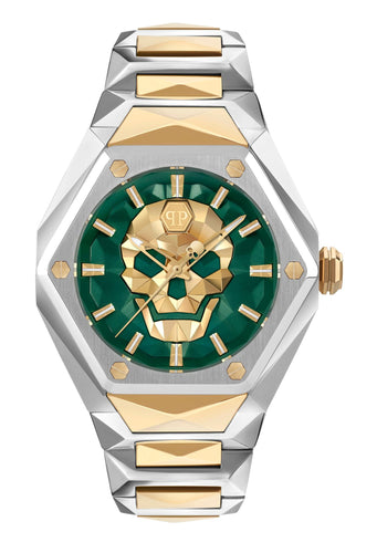 Philipp Plein Herren Uhr Analog Quarz THE $KULL SPIKES PWPWA0724 Edelstahl