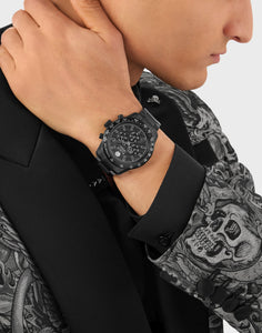 Philipp Plein Herren Uhr Analog Chronograph Quarz PLEINMETER PWPYA0624 Edelstahl