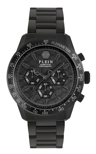 Philipp Plein Herren Uhr Analog Chronograph Quarz PLEINMETER PWPYA0624 Edelstahl