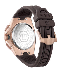 Philipp Plein Herren Uhr Analog Quarz Chrono OCTAGON PWTBA0223 Silikon