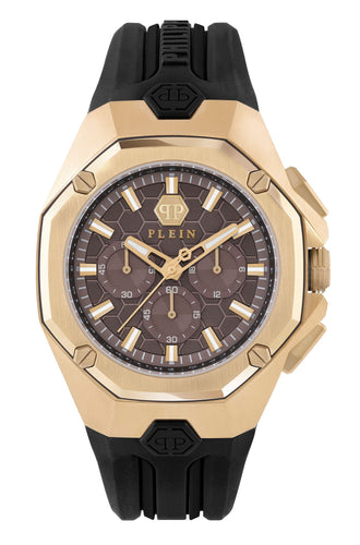Philipp Plein Herren Uhr Analog Quarz Chrono OCTAGON PWTBA0423 Silikon