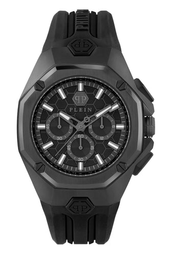 Philipp Plein Herren Uhr Analog Quarz Chrono OCTAGON PWTBA0623 Silikon