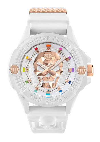Philipp Plein Herren Uhr Analog Quarz THE $KULL ECOCERAMIC PWUBA0123 Silikon