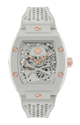 Philipp Plein Herren Uhr Automatik THE SKELETON ECOCERAMIC PWVBA0123 Silikon