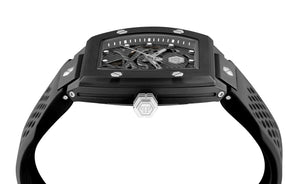 Philipp Plein Herren Uhr Automatik THE SKELETON ECOCERAMIC PWVBA0423 Silikon