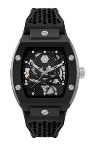 Philipp Plein Herren Uhr Automatik THE SKELETON ECOCERAMIC PWVBA0423 Silikon