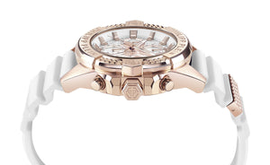 Philipp Plein Herren Uhr Analog Quarz THE $KULL CHRONO PWWFA0325 Silikon