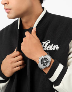 Philipp Plein Herren Uhr Analog Quarz THE $KULL CHRONO PWWFA0425 Edelstahl