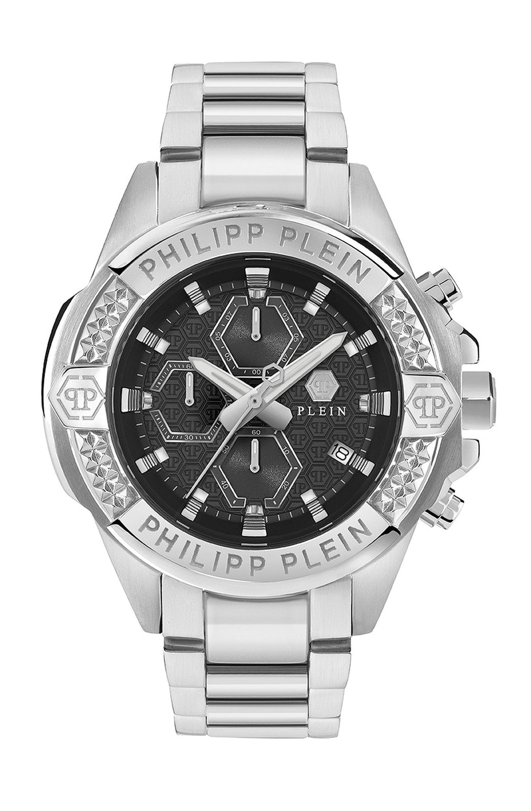 Philipp Plein Herren Uhr Analog Quarz THE $KULL CHRONO PWWFA0425 Edelstahl