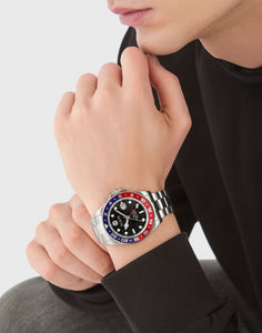 Philipp Plein Herren Uhr Analog Quarz GMT-I CHALLENGER PWYBA0223 Edelstahl