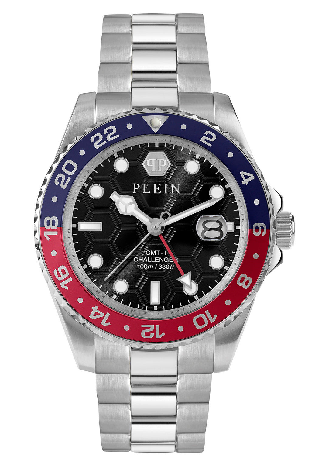 Philipp Plein Herren Uhr Analog Quarz GMT-I CHALLENGER PWYBA0223 Edelstahl