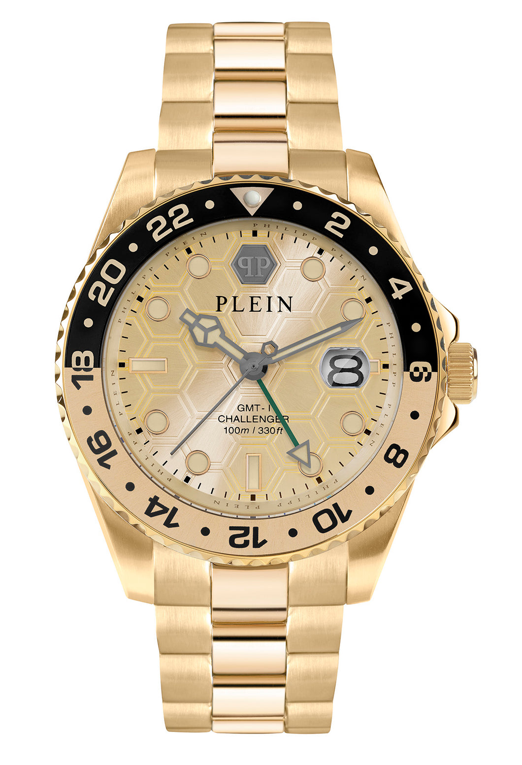 Philipp Plein Herren Uhr Analog Quarz GMT-I CHALLENGER PWYBA0423 Edelstahl