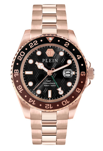 Philipp Plein Herren Uhr Analog Quarz GMT-I CHALLENGER PWYBA0723 Edelstahl