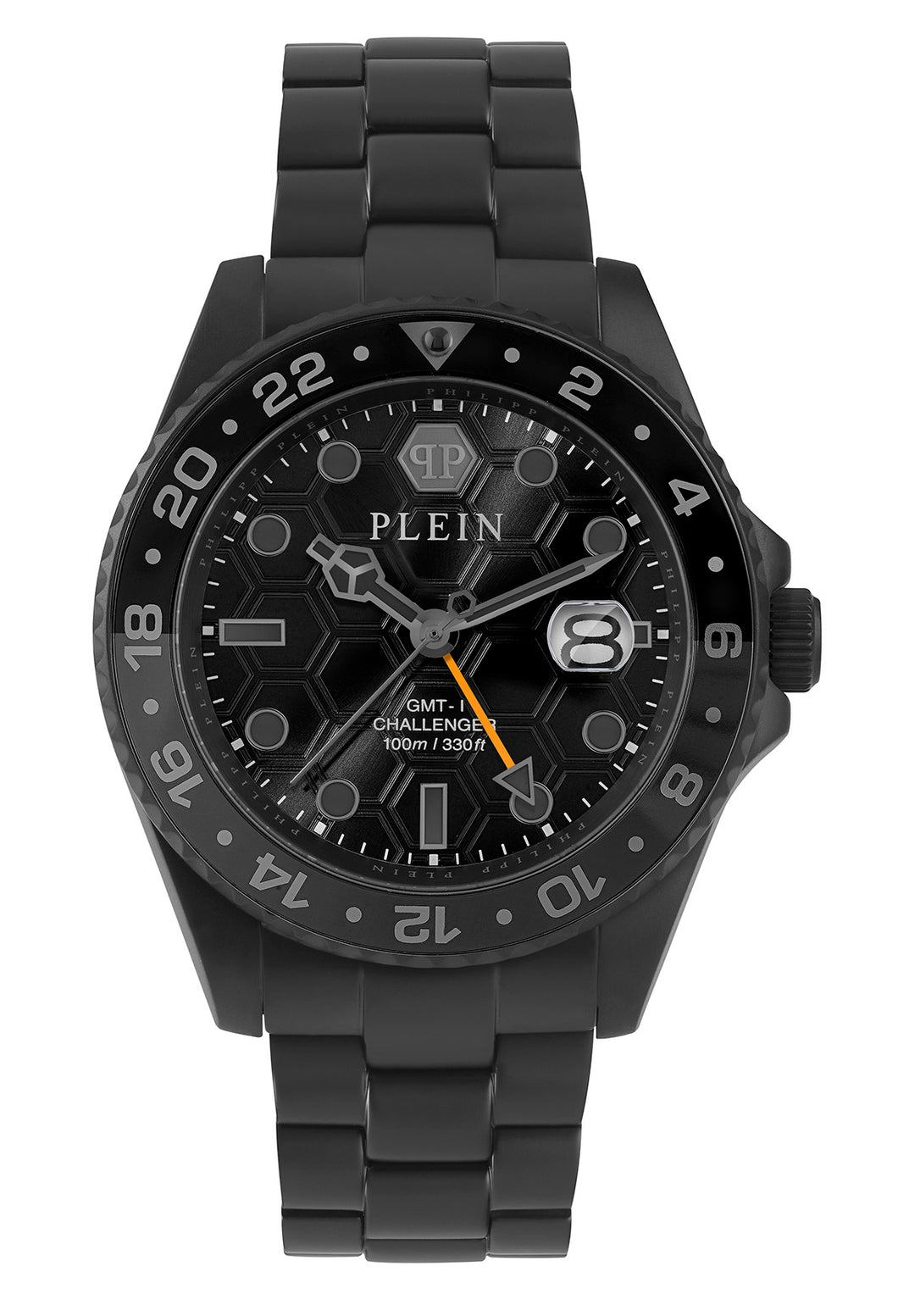 Philipp Plein Herren Uhr Analog Quarz GMT-I CHALLENGER PWYBA0923 Edelstahl