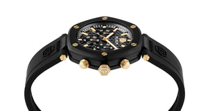 Philipp Plein Herren Uhr Analog Quarz THE HEXAGON CHRONO PWZBA0223 Silikon