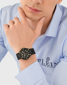 Philipp Plein Herren Uhr Analog Quarz THE HEXAGON CHRONO PWZBA0223 Silikon
