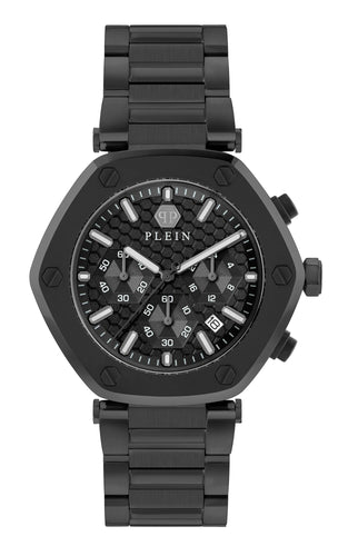 Philipp Plein Herren Uhr Analog Quarz THE HEXAGON CHRONO PWZBA0623 Edelstahl
