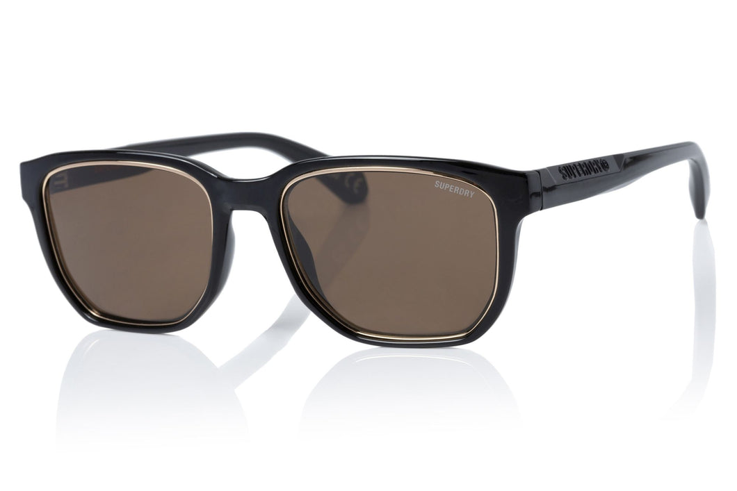 Superdry Herren Sonnenbrille SDS 5003 104 black-gold / brown