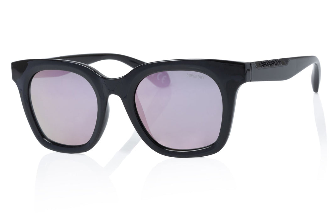 Superdry Damen Sonnenbrille SDS 5008 104 Gloss Black / Pink Mirror