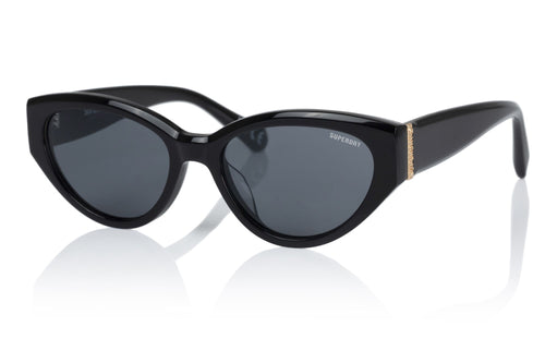 Superdry Damen Sonnenbrille SDS 5013 104 Black Gold / Solid Smoke