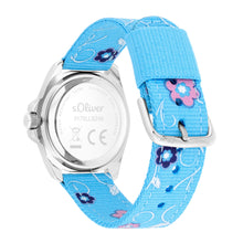 Laden Sie das Bild in den Galerie-Viewer, s.Oliver Uhr Kinder-Armbanduhr Kids Mädchen Textil SO-3176-LQ