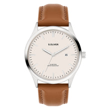 Laden Sie das Bild in den Galerie-Viewer, s.Oliver Herren Uhr Armbanduhr Leder SO-4426-LQ