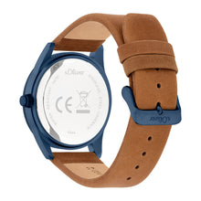 Laden Sie das Bild in den Galerie-Viewer, s.Oliver Herren Uhr Armbanduhr Leder SO-4444-LQ