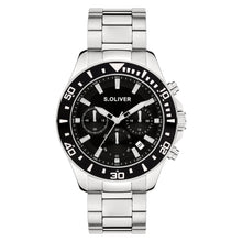Laden Sie das Bild in den Galerie-Viewer, s.Oliver Herren Uhr Armbanduhr Chronograph Edelstahl Silber SO-4451-MC