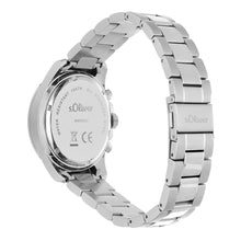 Laden Sie das Bild in den Galerie-Viewer, s.Oliver Herren Uhr Armbanduhr Chronograph Edelstahl Silber SO-4453-MC