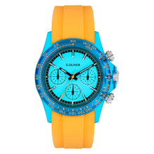 Laden Sie das Bild in den Galerie-Viewer, s.Oliver Herren Uhr Armbanduhr Chronograph Silikon SO-4601-PC