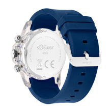 Laden Sie das Bild in den Galerie-Viewer, s.Oliver Herren Uhr Armbanduhr Chronograph Silikon SO-4602-PC