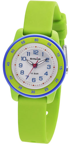 SINAR Jugenduhr Kinder Armbanduhr Analog Quarz Silikonband XB-22-3 grün