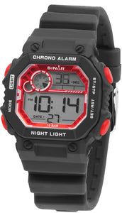 SINAR Jugenduhr Armbanduhr Digital Quarz Unisex Silikonband XE-55-1 Retro-Look