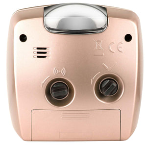 ATRIUM Wecker Analog Quarz rosé metallic A251-17 o. Ticken mit Licht und Snooze