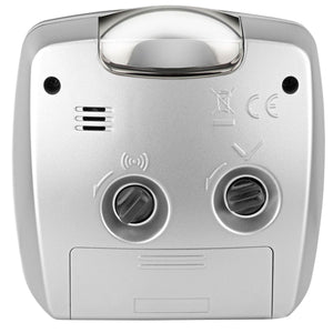 ATRIUM Wecker Analog Quarz silber A251-19 ohne Ticken mit Licht und Snooze