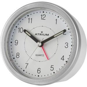ATRIUM Wecker Analog Quarz weiß silber A260-19 ohne Ticken mit Licht