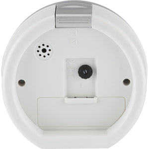 ATRIUM Wecker Analog Quarz weiß silber A260-19 ohne Ticken mit Licht