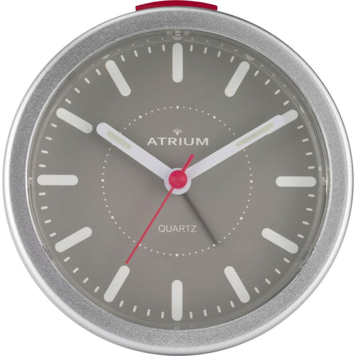 ATRIUM Wecker Analog Quarz grau silber A261-19 ohne Ticken mit Licht