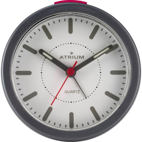 ATRIUM Wecker Analog Quarz weiß grau A261-4 ohne Ticken mit Licht