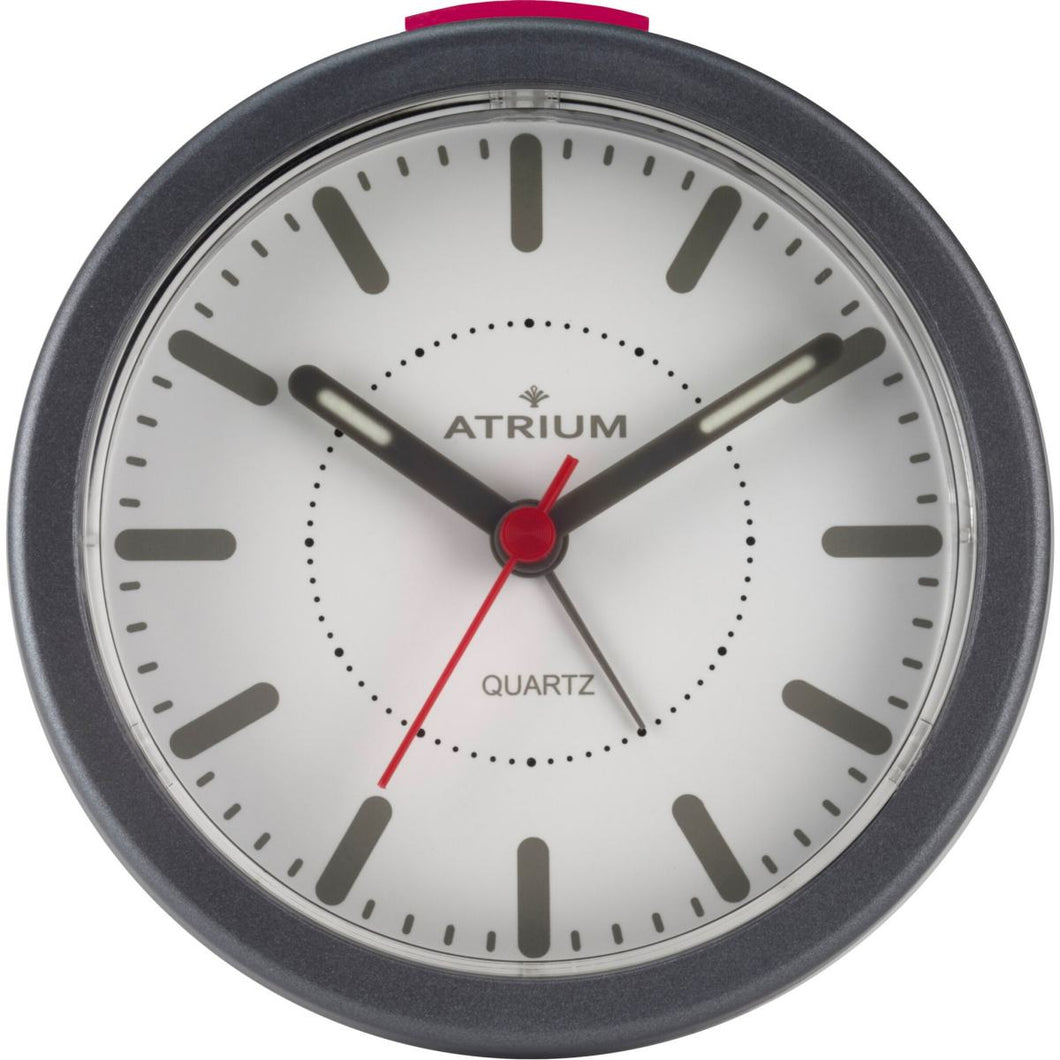 ATRIUM Wecker Analog Quarz weiß grau A261-4 ohne Ticken mit Licht