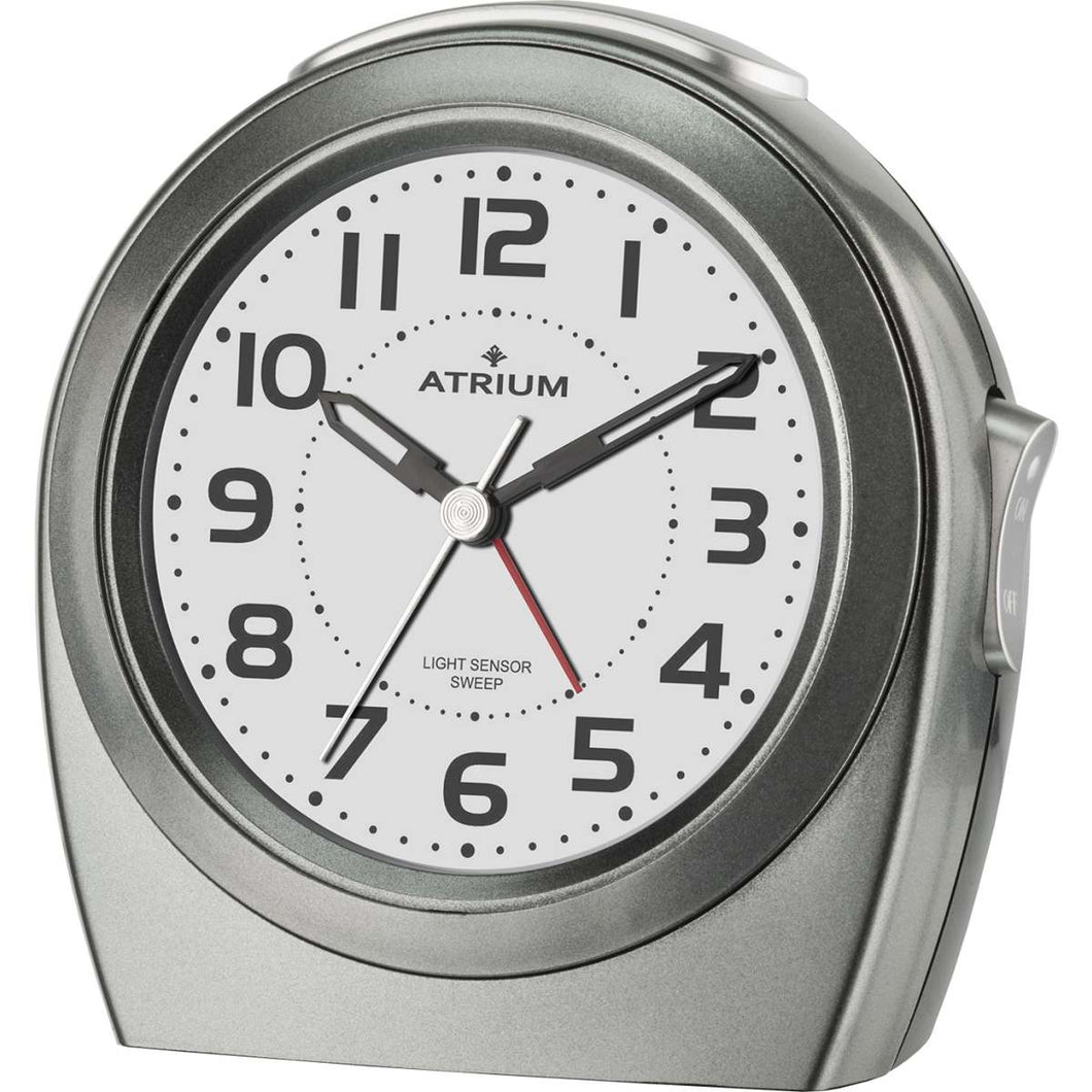 ATRIUM Wecker Analog Quarz anthrazit A451-4 ohne Ticken Nachtlicht