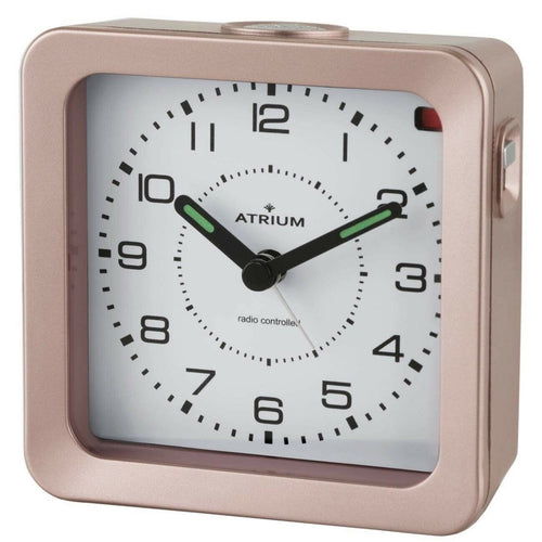 ATRIUM Wecker Analog Quarz Funkwecker A660-17 Licht Snooze rosé