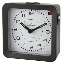 Laden Sie das Bild in den Galerie-Viewer, ATRIUM Wecker Analog Quarz Funkwecker A660-7 Licht Snooze schwarz