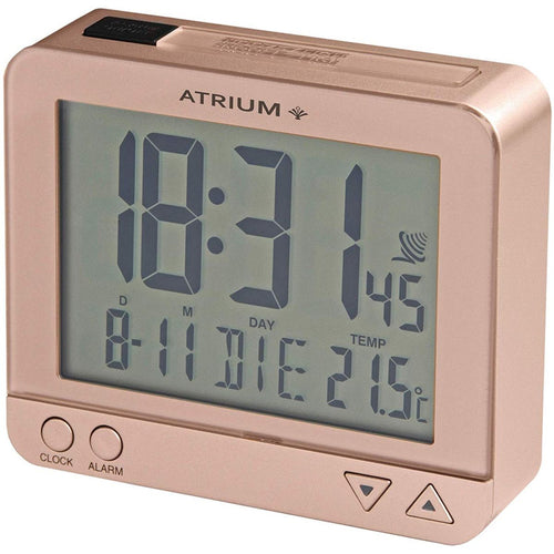 ATRIUM Wecker Digital Funkwecker A760-17 mit Beleuchtung Snooze Datum Temperatur