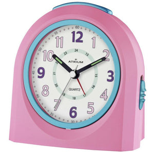 ATRIUM Wecker Analog Quarz rosa/blau A921-17 ohne Ticken mit Licht und Snooze