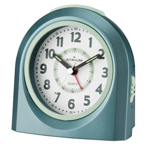 ATRIUM Wecker Analog Quarz Grün A921-35 ohne Ticken mit Licht und Snooze